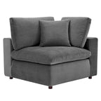 Canapé d'angle moderne en velours multicolore 5 places, 5 personnes