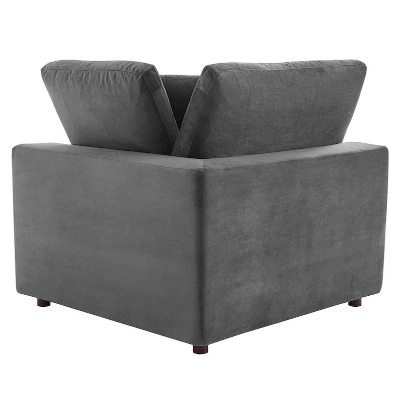 Canapé d'angle moderne en velours multicolore 5 places, 5 personnes