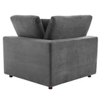 Canapé d'angle moderne en velours multicolore 5 places, 5 personnes