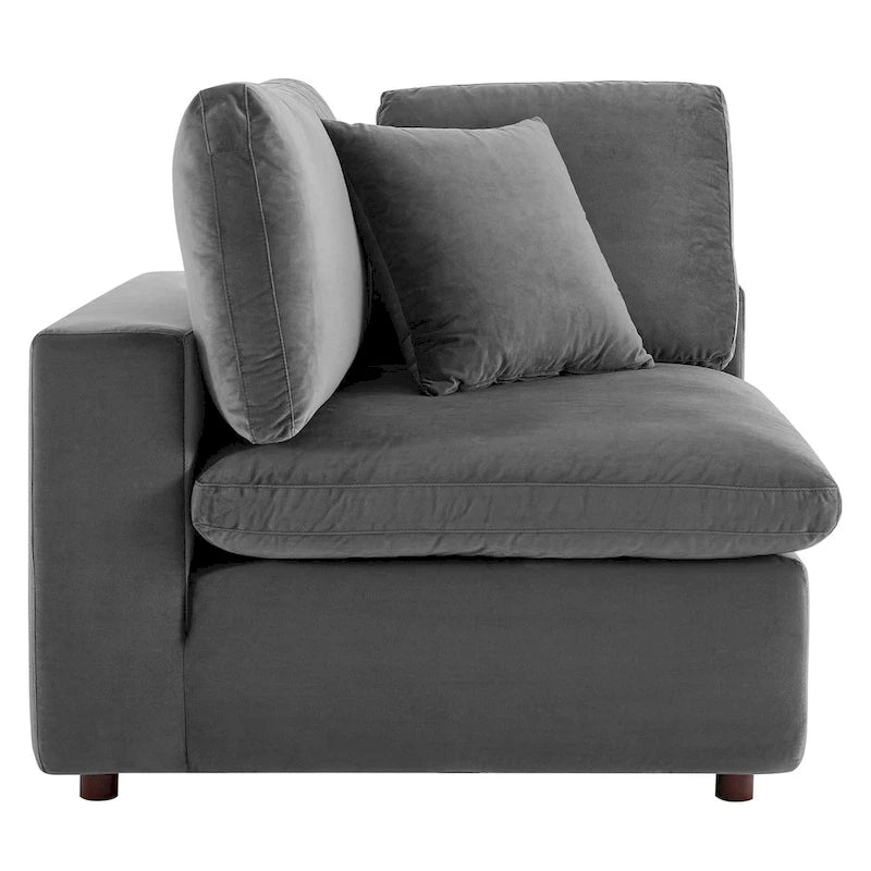 Canapé d'angle moderne en velours multicolore 5 places, 5 personnes