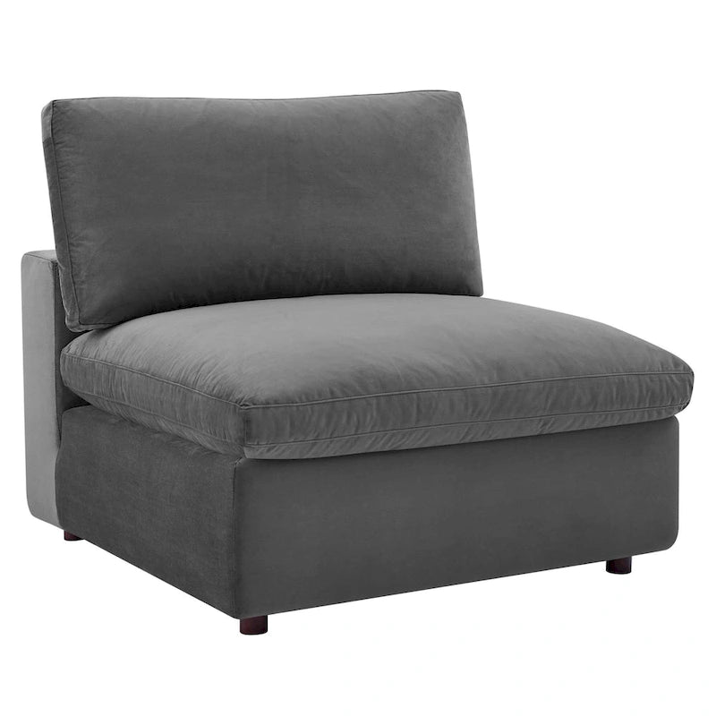 Canapé d'angle moderne en velours multicolore 5 places, 5 personnes