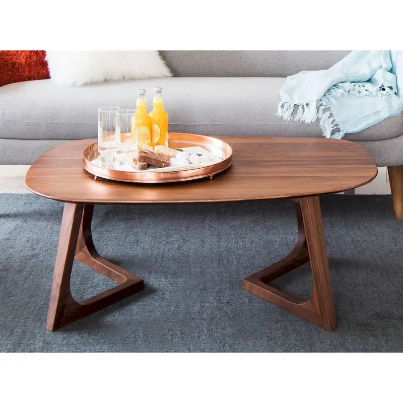 Table basse moderne du milieu du siècle, marron/noir, pour 1 personne, 42"×27.5"×15"