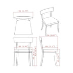Chaise de salle à manger en similicuir, dossier incurvé, blanc/gris, lot de 2