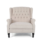 Fauteuil inclinable à dossier capitonné | Coussin en tissu et pieds marron foncé | 1 place