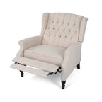 Fauteuil inclinable à dossier capitonné | Coussin en tissu et pieds marron foncé | 1 place