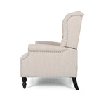 Fauteuil inclinable à dossier capitonné | Coussin en tissu et pieds marron foncé | 1 place