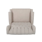 Fauteuil inclinable à dossier capitonné | Coussin en tissu et pieds marron foncé | 1 place