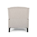 Fauteuil inclinable à dossier capitonné | Coussin en tissu et pieds marron foncé | 1 place