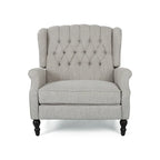 Fauteuil inclinable à dossier capitonné | Coussin en tissu et pieds marron foncé | 1 place