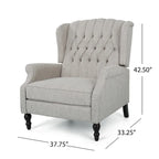 Fauteuil inclinable à dossier capitonné | Coussin en tissu et pieds marron foncé | 1 place