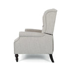 Fauteuil inclinable à dossier capitonné | Coussin en tissu et pieds marron foncé | 1 place