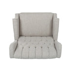 Fauteuil inclinable à dossier capitonné | Coussin en tissu et pieds marron foncé | 1 place