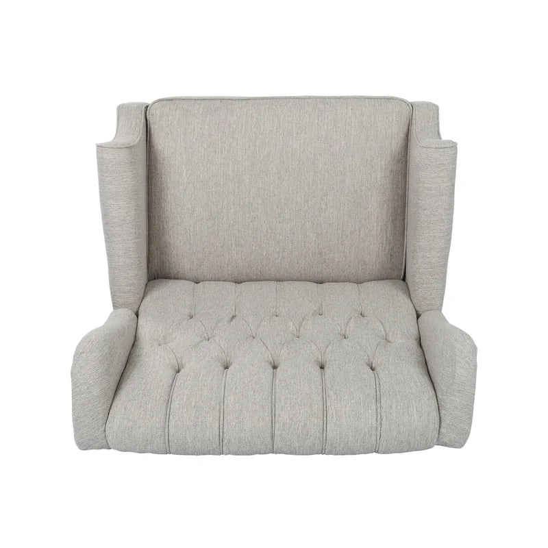 Fauteuil inclinable à dossier capitonné | Coussin en tissu et pieds marron foncé | 1 place