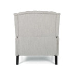 Fauteuil inclinable à dossier capitonné | Coussin en tissu et pieds marron foncé | 1 place