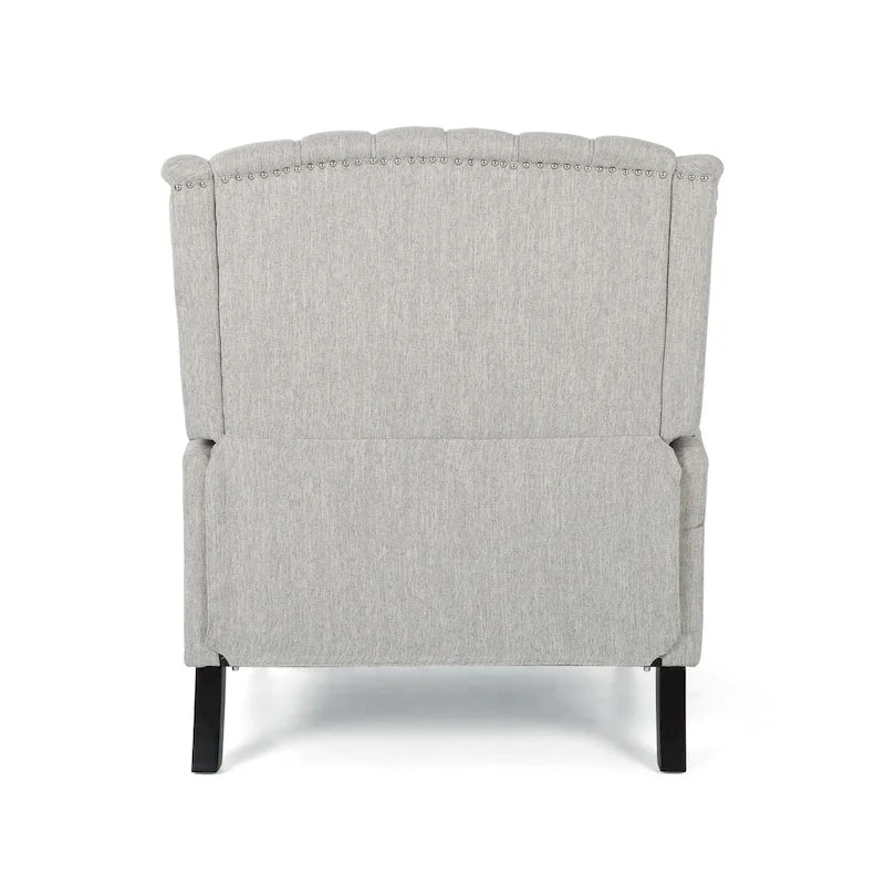 Fauteuil inclinable à dossier capitonné | Coussin en tissu et pieds marron foncé | 1 place