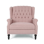 Fauteuil inclinable à dossier capitonné | Coussin en tissu et pieds marron foncé | 1 place