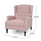 Fauteuil inclinable à dossier capitonné | Coussin en tissu et pieds marron foncé | 1 place