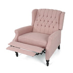 Fauteuil inclinable à dossier capitonné | Coussin en tissu et pieds marron foncé | 1 place