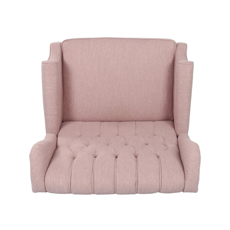 Fauteuil inclinable à dossier capitonné | Coussin en tissu et pieds marron foncé | 1 place