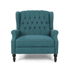 Fauteuil inclinable à dossier capitonné | Coussin en tissu et pieds marron foncé | 1 place