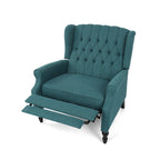Fauteuil inclinable à dossier capitonné | Coussin en tissu et pieds marron foncé | 1 place