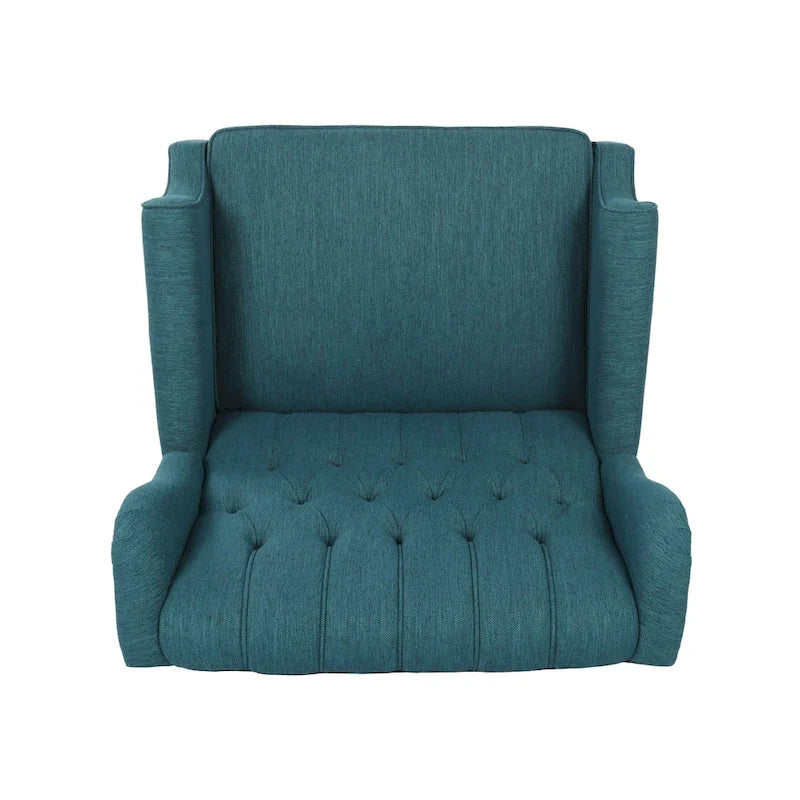 Fauteuil inclinable à dossier capitonné | Coussin en tissu et pieds marron foncé | 1 place