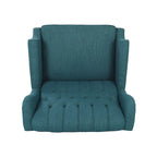 Fauteuil inclinable à dossier capitonné | Coussin en tissu et pieds marron foncé | 1 place
