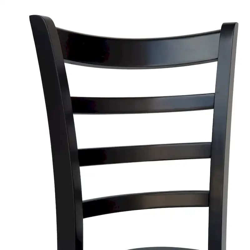 Chaise de salle à manger rustique Antique Brown / Matte Black à dossier échelle, lot de 6