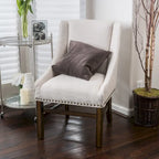 Fauteuil d'appoint contemporain en tissu marron et naturel, pièce unique