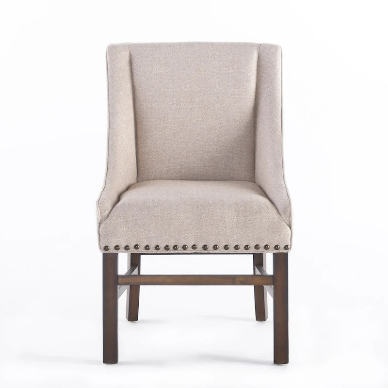 Fauteuil d'appoint contemporain en tissu marron et naturel, pièce unique