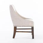 Fauteuil d'appoint contemporain en tissu marron et naturel, pièce unique