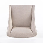 Fauteuil d'appoint contemporain en tissu marron et naturel, pièce unique