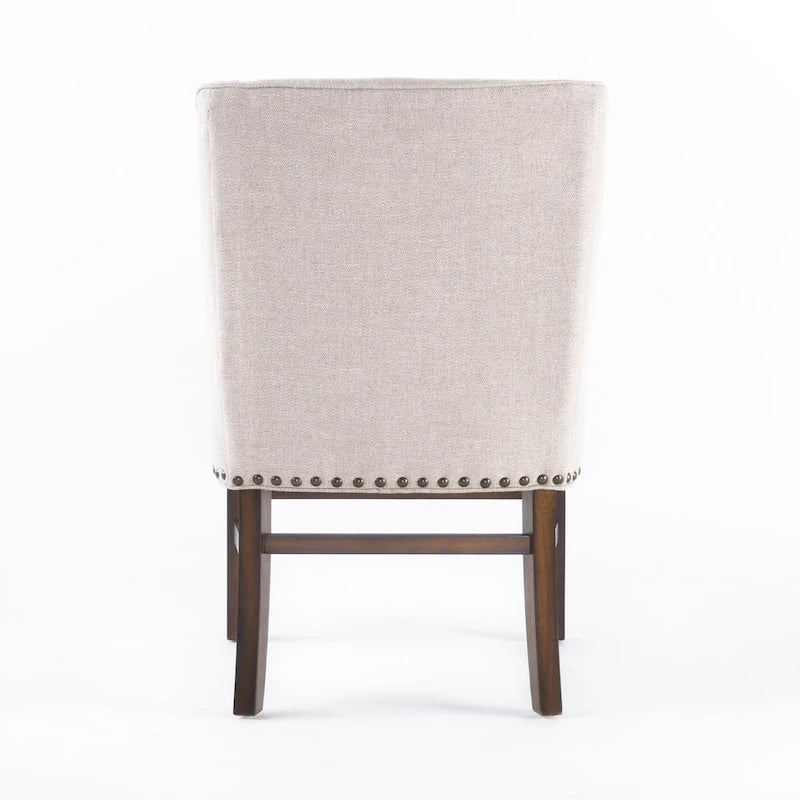 Fauteuil d'appoint contemporain en tissu marron et naturel, pièce unique