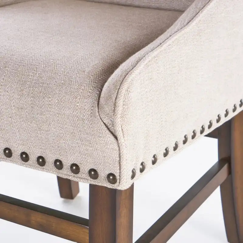 Fauteuil d'appoint contemporain en tissu marron et naturel, pièce unique
