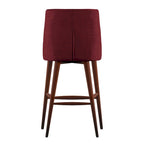 Tabouret de comptoir à dossier incurvé en lin gris foncé / gris / bleu / rouge, lot de 2
