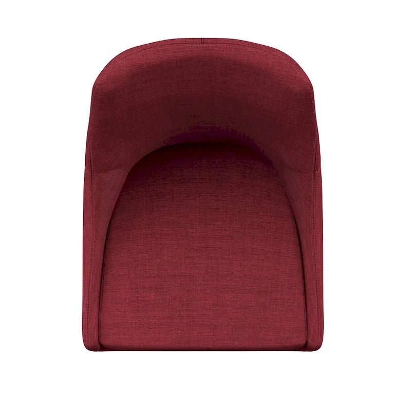 Tabouret de comptoir à dossier incurvé en lin gris foncé / gris / bleu / rouge, lot de 2