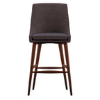 Tabouret de comptoir à dossier incurvé en lin gris foncé / gris / bleu / rouge, lot de 2