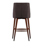 Tabouret de comptoir à dossier incurvé en lin gris foncé / gris / bleu / rouge, lot de 2