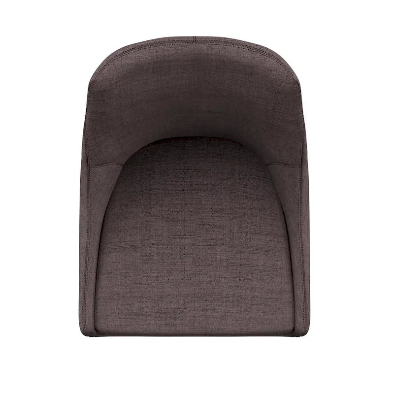 Tabouret de comptoir à dossier incurvé en lin gris foncé / gris / bleu / rouge, lot de 2