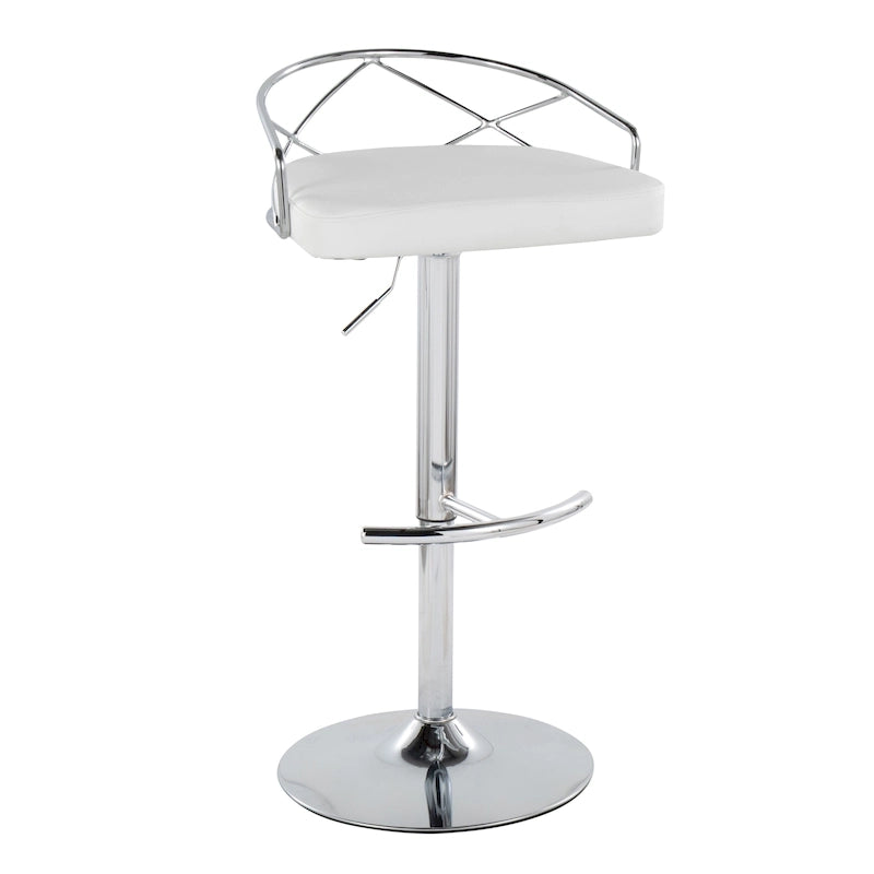 Tabouret de bar pivotant et réglable, velours/similicuir, doré/chromé, lot de 2