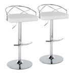Tabouret de bar pivotant et réglable, velours/similicuir, doré/chromé, lot de 2