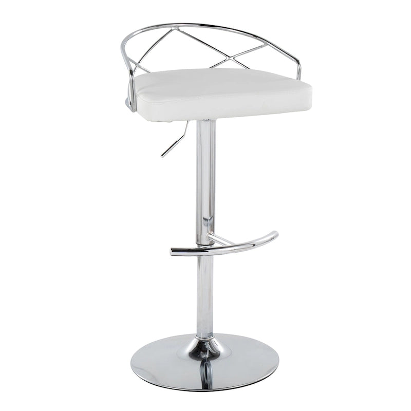 Tabouret de bar pivotant et réglable, velours/similicuir, doré/chromé, lot de 2