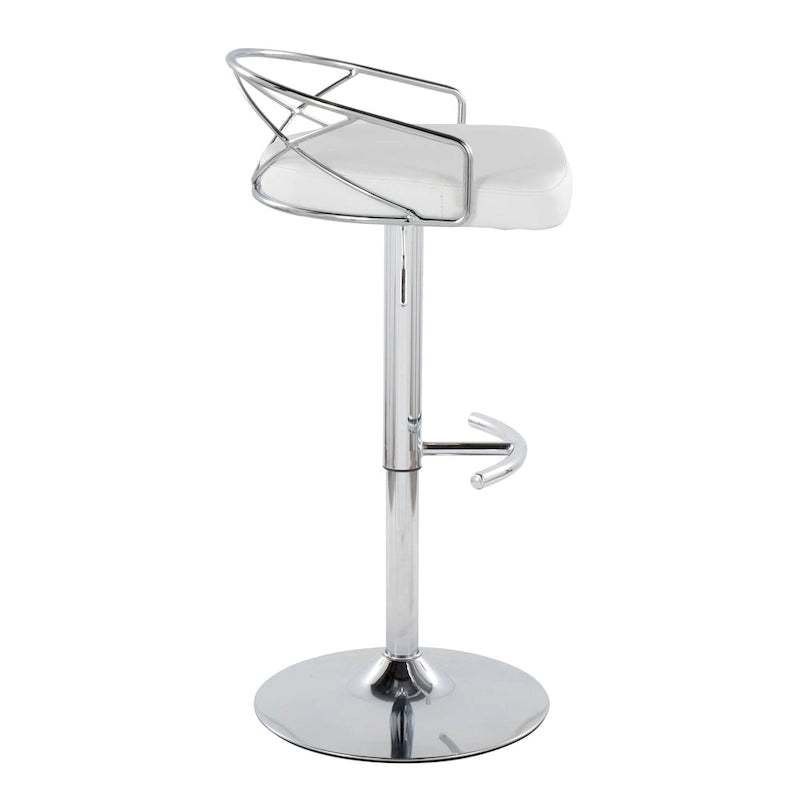 Tabouret de bar pivotant et réglable, velours/similicuir, doré/chromé, lot de 2