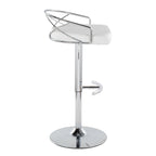 Tabouret de bar pivotant et réglable, velours/similicuir, doré/chromé, lot de 2