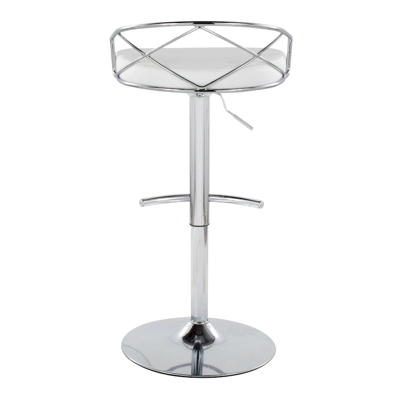 Tabouret de bar pivotant et réglable, velours/similicuir, doré/chromé, lot de 2