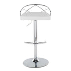 Tabouret de bar pivotant et réglable, velours/similicuir, doré/chromé, lot de 2