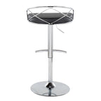 Tabouret de bar pivotant et réglable, velours/similicuir, doré/chromé, lot de 2