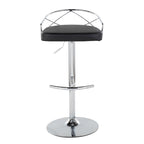 Tabouret de bar pivotant et réglable, velours/similicuir, doré/chromé, lot de 2