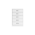 Commode en bois 5 tiroirs noir/blanc, simple