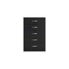Commode en bois 5 tiroirs noir/blanc, simple